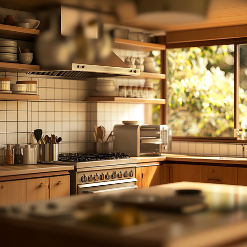 A cozy midcentury kitchen in New Zealand home