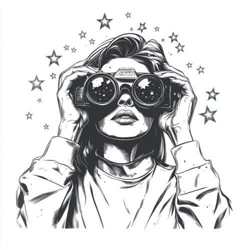 A creative person with a camera and stars