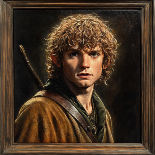 A curly-haired hobbit in 18th century style