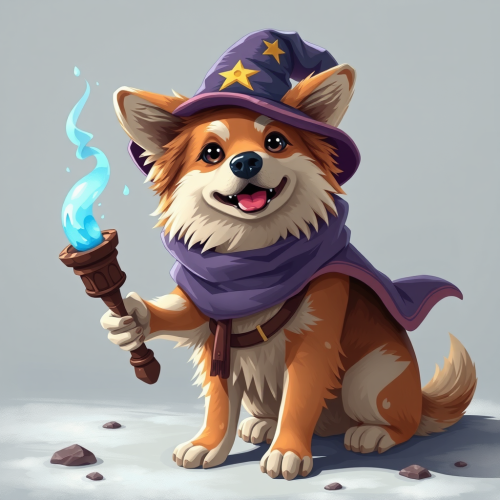 A cute wizard dog as main hero.