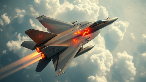 A destroyed Iranian F14 Tomcat jet.