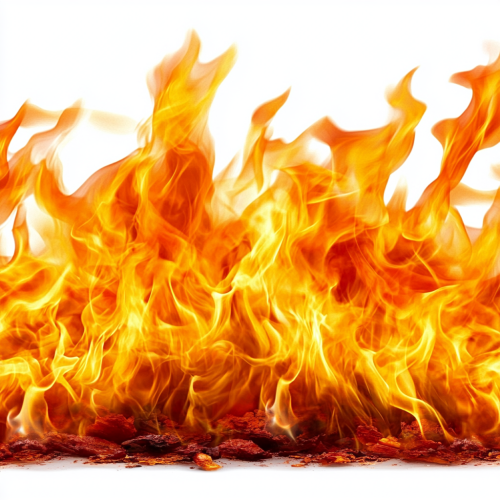 A detailed fiery flame in 8k UHD