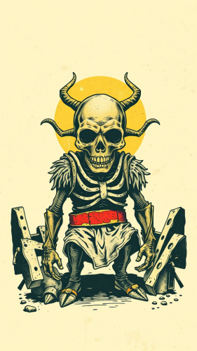 A dirty, old, surreal t-shirt design.