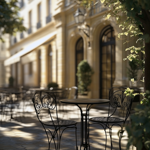 A fancy Parisian cafe with outdoor charm