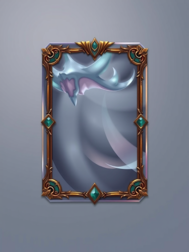 A fantasy trading card with blank frame.