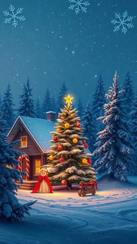 A festive Christmas wallpaper for your mobile device.