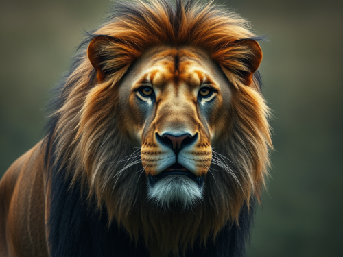 A fierce lion staring in 4k view.