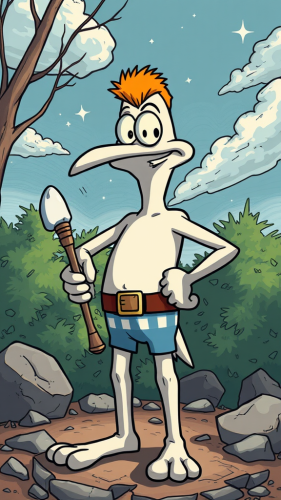 A funny picture of a cartoon character.