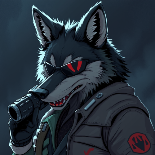 A furry wolf cartel member in narcos cartoon.