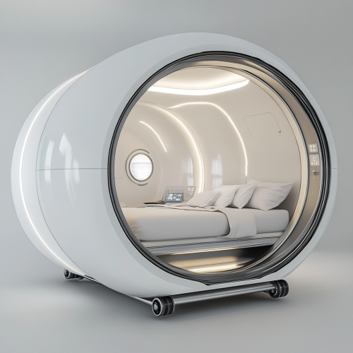 A futuristic cylindrical living module for small apartments A futuristic cylindrical living module for small apartments