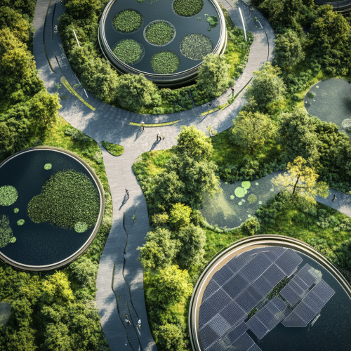 A futuristic eco-friendly site promoting sustainability and harmony A futuristic eco-friendly site promoting sustainability and harmony