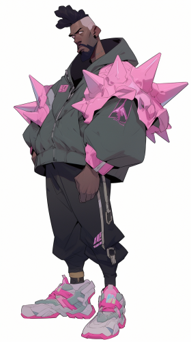 A futuristic fry-cook with a high fade