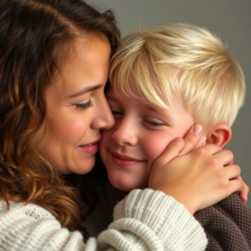 A girl hugged and comforted by boy.