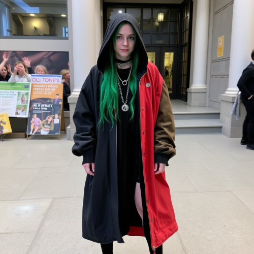 A girl named Billie Eilish plays dress-up.