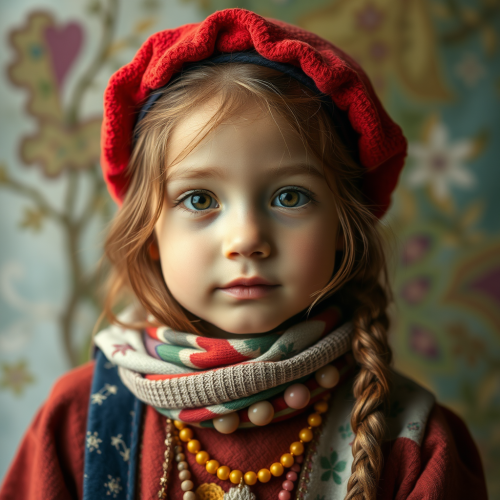 A girl playing with a colorful kite.