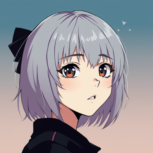 A girl with gray hair in classic cartoon.