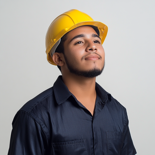 A happy Puerto Rican man in thoughtful pose.
