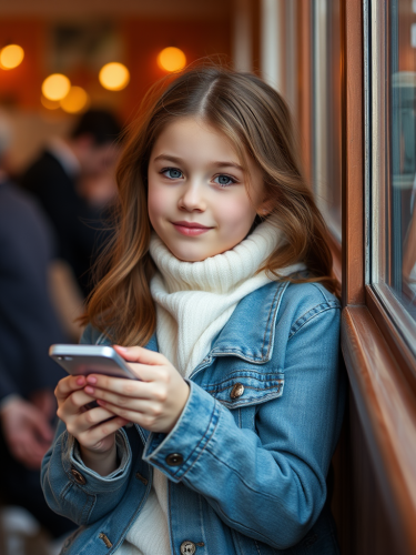A happy white girl playing in the park.