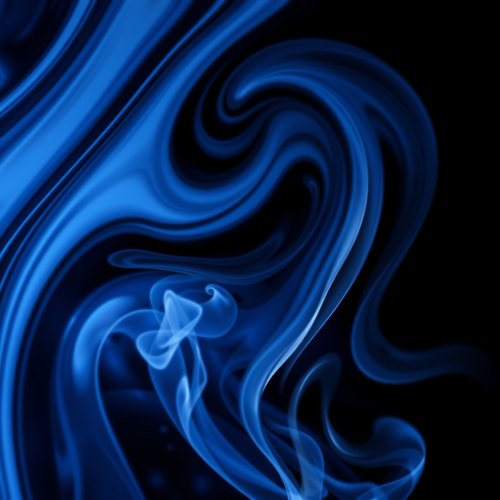 A hero in a swirling black and blue world.