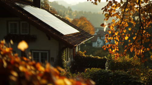 A house in Switzerland with solar panels