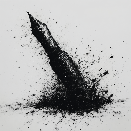 A huge transparent jelly like ink pot.