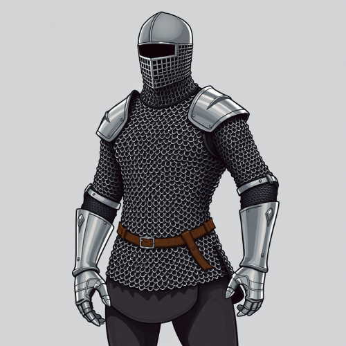 A knight in chain mail armor.