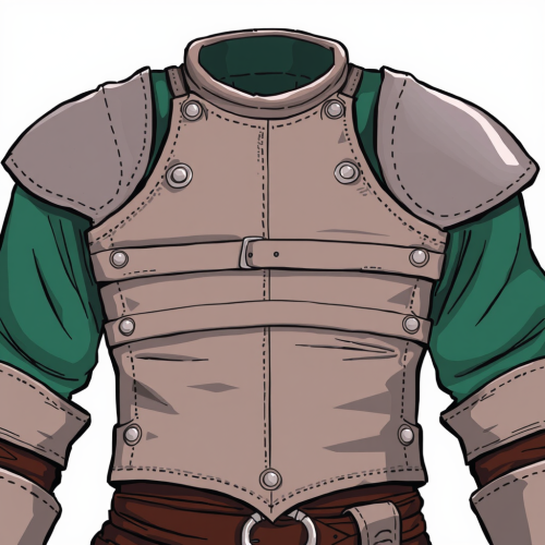 A leather armor with metal rings sewn.