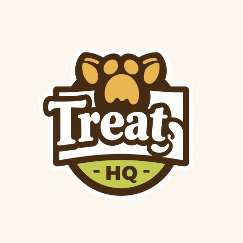 A logo for Dog Treats HQ pet store.