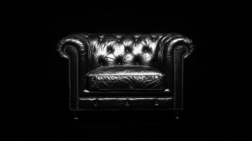 A luxurious leather sofa in Henri Cartier-Bresson style