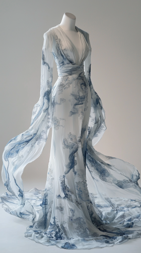 A magical evening gown inspired by Chinese pottery