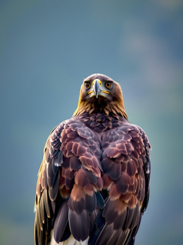 A majestic eagle with its back turned. A majestic eagle with its back turned.