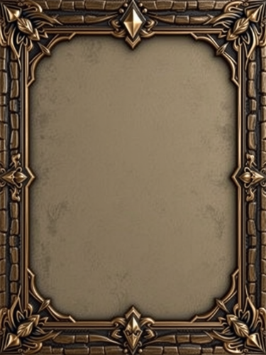 A metallic badass alligator-themed fantasy card border frame