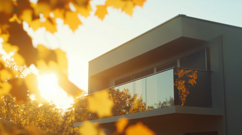 A modern German house with a solar panel