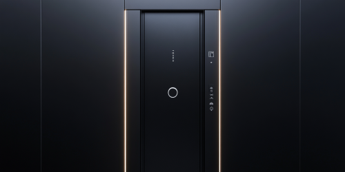 A modern door with push and pull signs