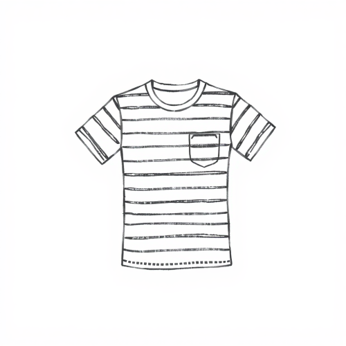 A pencil drawing of a striped shirt.