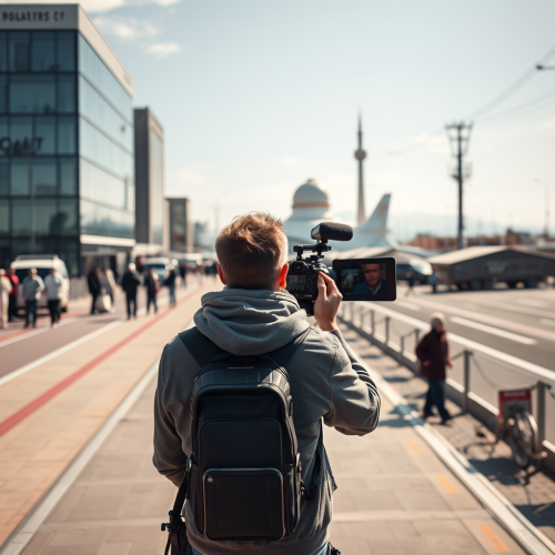 A person filming and editing to advertise goods.