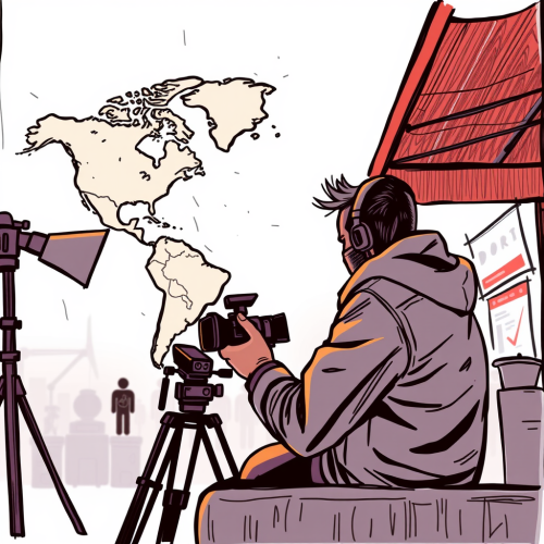 A person films products and edits for advertising.