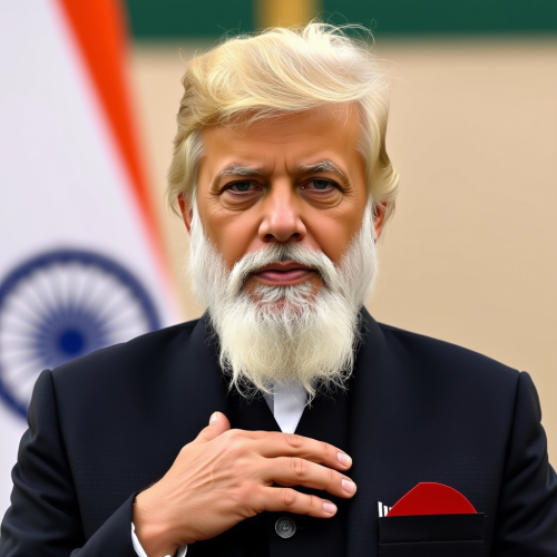 A picture of Prime Minister Modi and Trump's hair.