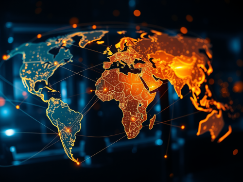 A picture of connected Earth showing global connections.