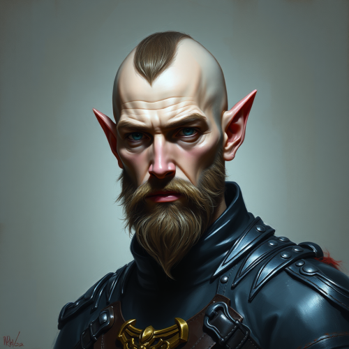 A portrait of a tall, slim Drow man