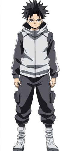 A powerful Chakra Energie anime character in Horror Style