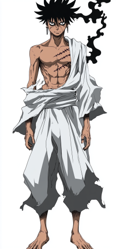 A powerful hero with Chakra energy in Toei style