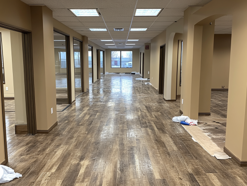 A professional painter in modern Alberta office.