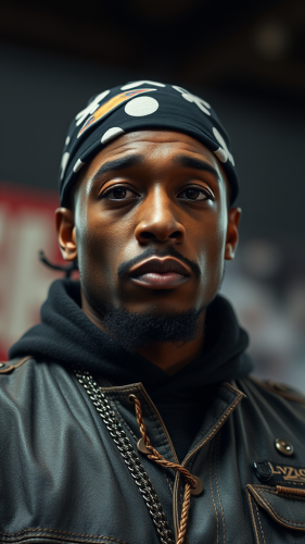 A rapper performing on stage at a concert.