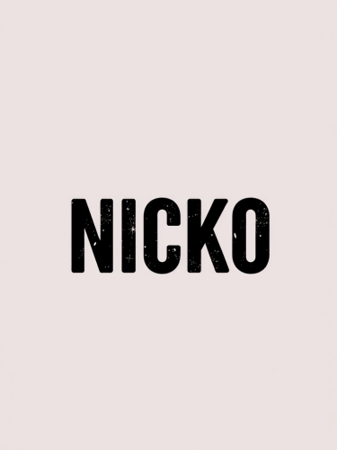 A red and black image of text NICKO.
