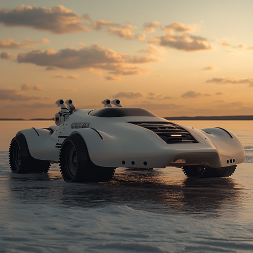 A retro speedboat concept designed by Raymond Lowe