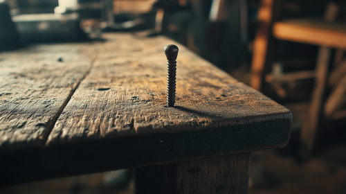 A sharp nail on table in 19th century Japan