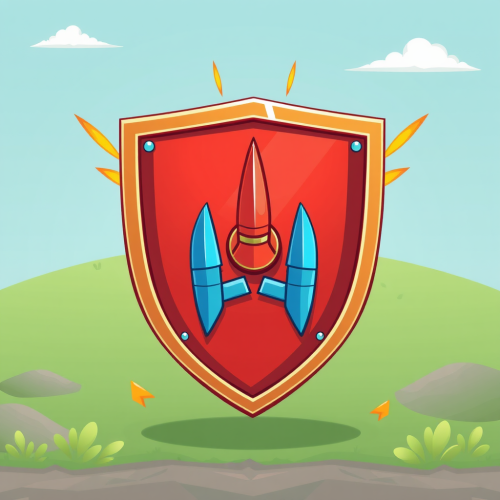 A shield attracting missiles illustrated quickly.