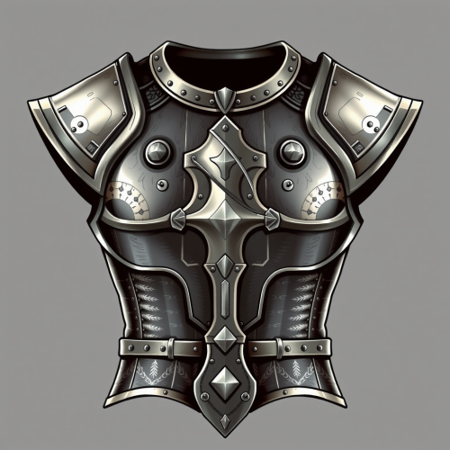 A shining dwarven breastplate illustration in high quality.