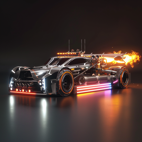 A shiny, fast fire truck for emergencies.